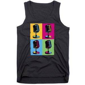 Pop Art Microphone Music Tank Top