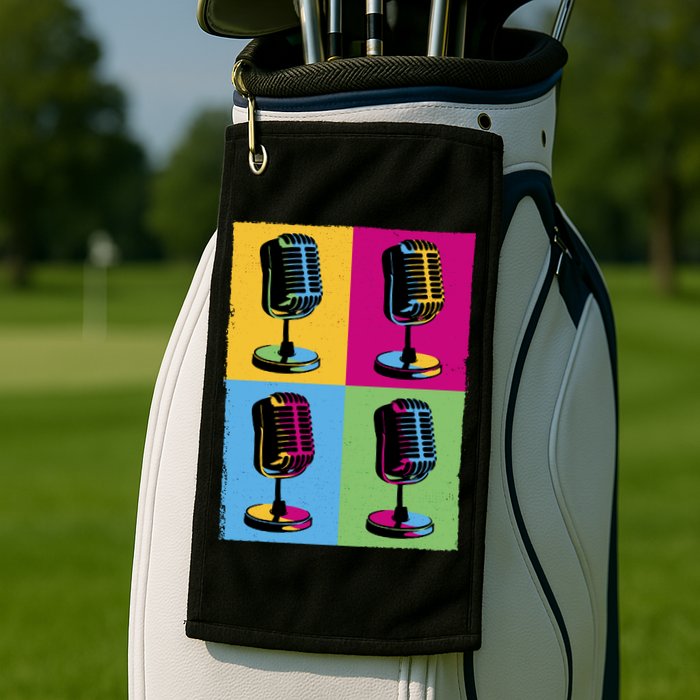 Pop Art Microphone Music Golf Towel