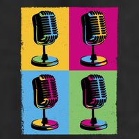 Pop Art Microphone Music Golf Towel