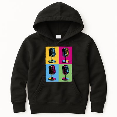 Pop Art Microphone Music Kids Hoodie