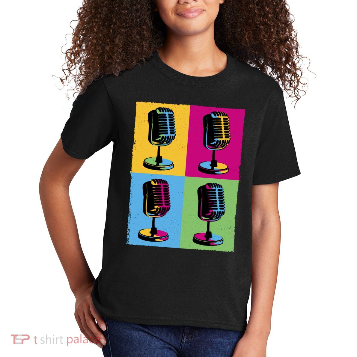 Pop Art Microphone Music Kids T-Shirt