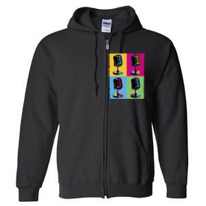 Pop Art Microphone Music Full Zip Hoodie