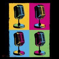 Pop Art Microphone Music Full Zip Hoodie