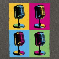 Pop Art Microphone Music Cotton Canvas Backpack