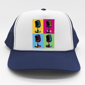 Pop Art Microphone Music Trucker Hat