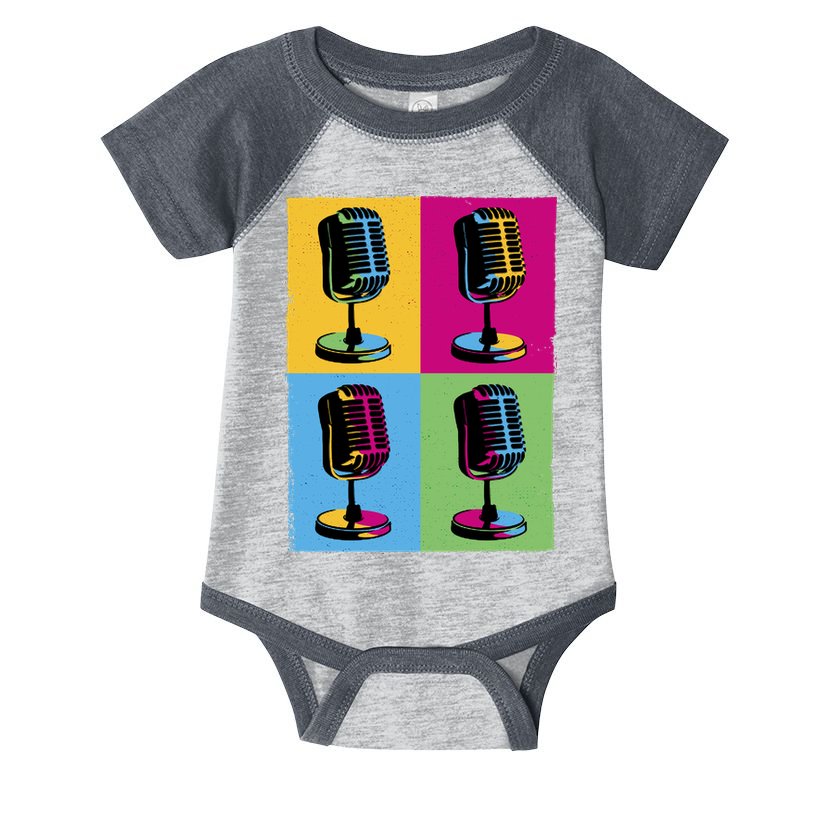 Pop Art Microphone Music Infant Baby Jersey Bodysuit