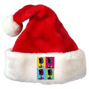 Pop Art Microphone Music Premium Christmas Santa Hat