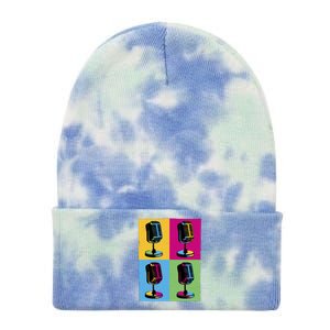 Pop Art Microphone Music Tie Dye 12in Knit Beanie