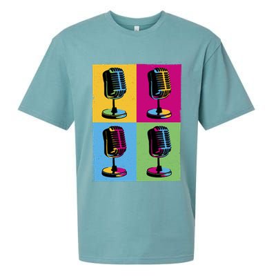 Pop Art Microphone Music Sueded Cloud Jersey T-Shirt
