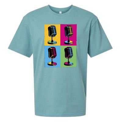 Pop Art Microphone Music Sueded Cloud Jersey T-Shirt