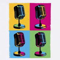 Pop Art Microphone Music Garment-Dyed Sweatshirt