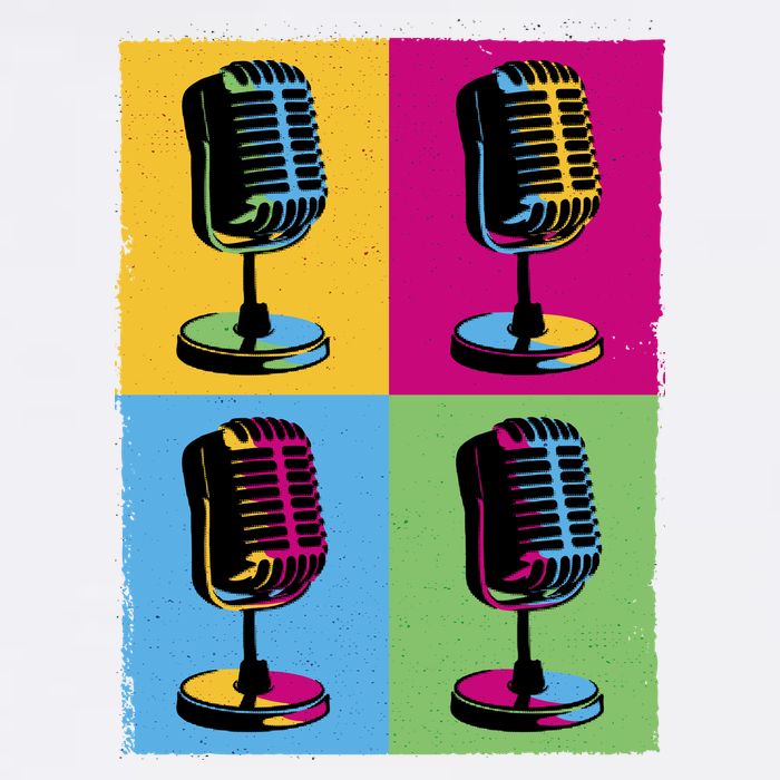 Pop Art Microphone Music Garment-Dyed Sweatshirt