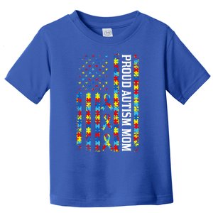 Proud Autism Mom American Flag Autism Awareness Mom Funny Gift Toddler T-Shirt