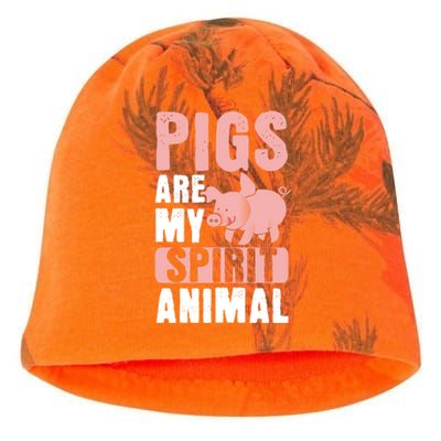 Pigs Are My Spirit Animal Pig Farmer Funny Pig Lover Gift Kati - Camo Knit Beanie