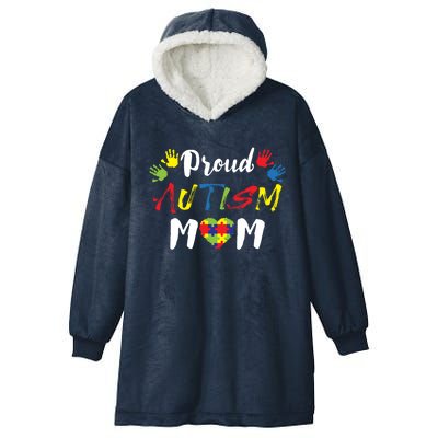 Proud Autism Mom Gift Hooded Wearable Blanket