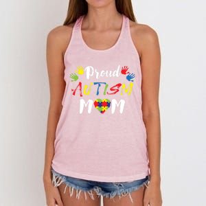 Proud Autism Mom Gift Women's Knotted Racerback Tank