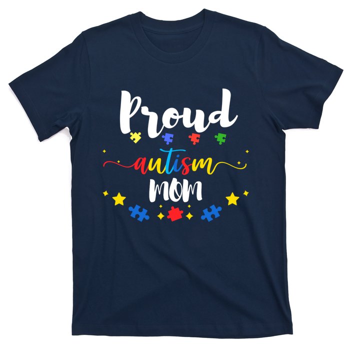 Proud Autism Mom Awareness Puzzle Gift T-Shirt