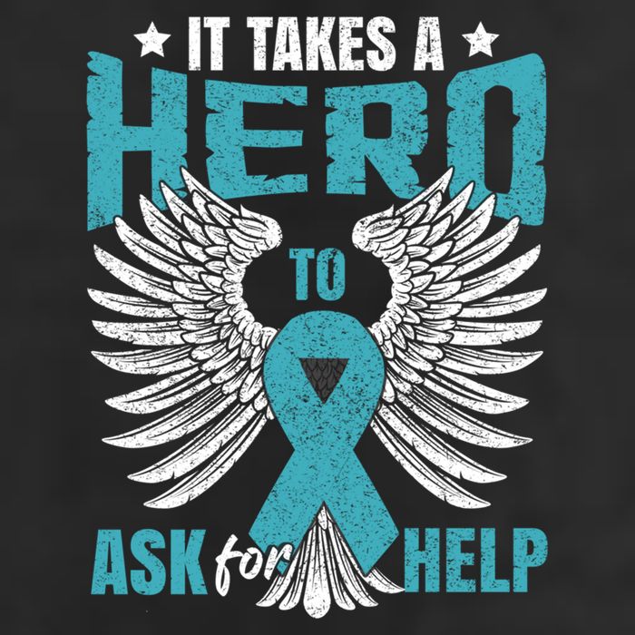 Ptsd Awareness Month Teal Ribbon Ptsd Gift 7 Panel Mesh Trucker Snapback Hat