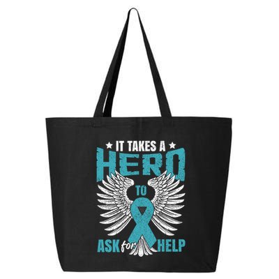 Ptsd Awareness Month Teal Ribbon Ptsd Gift 25L Jumbo Tote