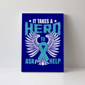 Ptsd Awareness Month Teal Ribbon Ptsd Gift Canvas