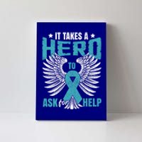 Ptsd Awareness Month Teal Ribbon Ptsd Gift Canvas