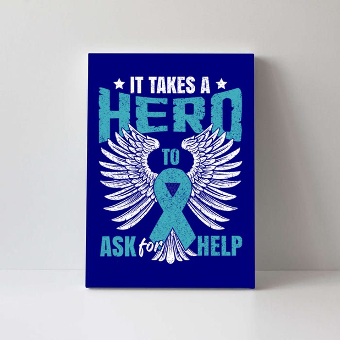 Ptsd Awareness Month Teal Ribbon Ptsd Gift Canvas