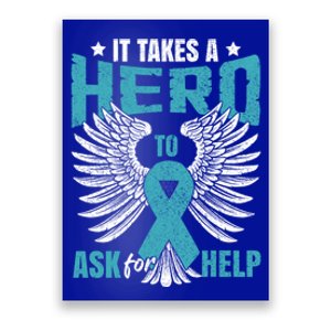 Ptsd Awareness Month Teal Ribbon Ptsd Gift Poster