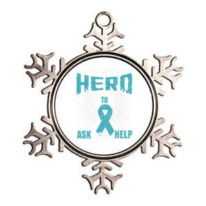 Ptsd Awareness Month Teal Ribbon Ptsd Gift Metallic Star Ornament