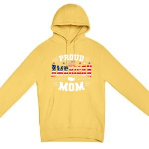 Proud American Mom Flag Usa 4th Of July Patriotic Mom Gift Premium Pullover Hoodie