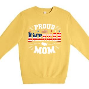 Proud American Mom Flag Usa 4th Of July Patriotic Mom Gift Premium Crewneck Sweatshirt