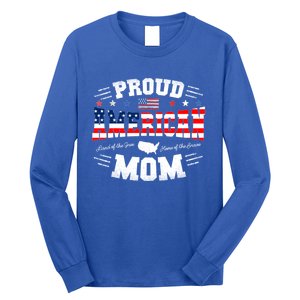 Proud American Mom Flag Usa 4th Of July Patriotic Mom Gift Long Sleeve Shirt