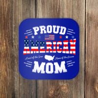 Proud American Mom Flag Usa 4th Of July Patriotic Mom Gift Coaster