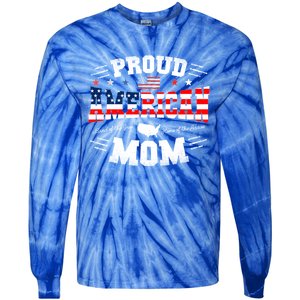 Proud American Mom Flag Usa 4th Of July Patriotic Mom Gift Tie-Dye Long Sleeve Shirt