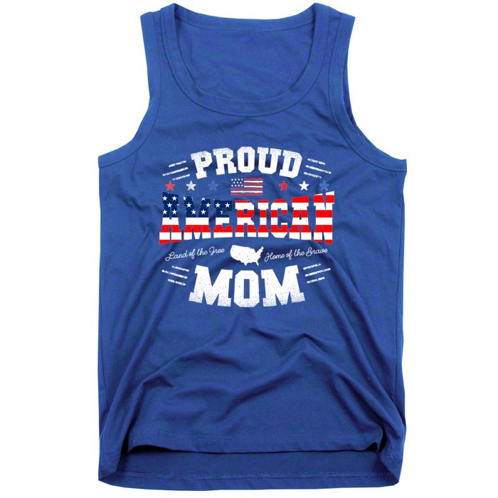 Proud American Mom Flag Usa 4th Of July Patriotic Mom Gift Tank Top