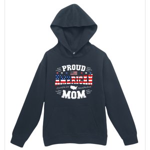 Proud American Mom Flag Usa 4th Of July Patriotic Mom Gift Urban Pullover Hoodie