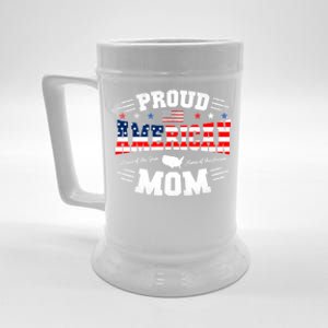 Proud American Mom Flag Usa 4th Of July Patriotic Mom Gift Beer Stein