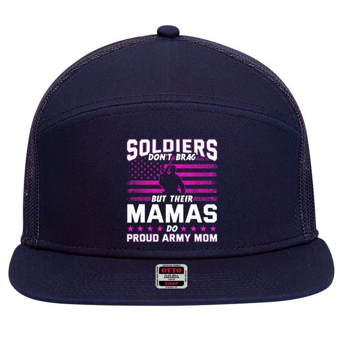 Proud Army Mom Mothers Day 7 Panel Mesh Trucker Snapback Hat