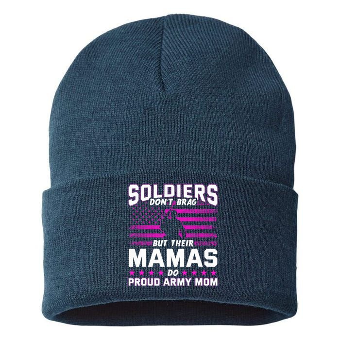 Proud Army Mom Mothers Day Sustainable Knit Beanie