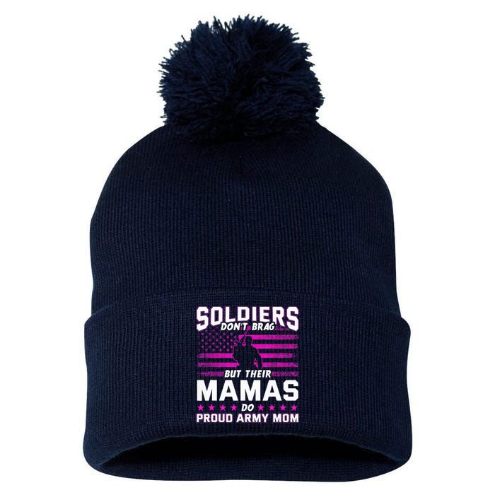 Proud Army Mom Mothers Day Pom Pom 12in Knit Beanie