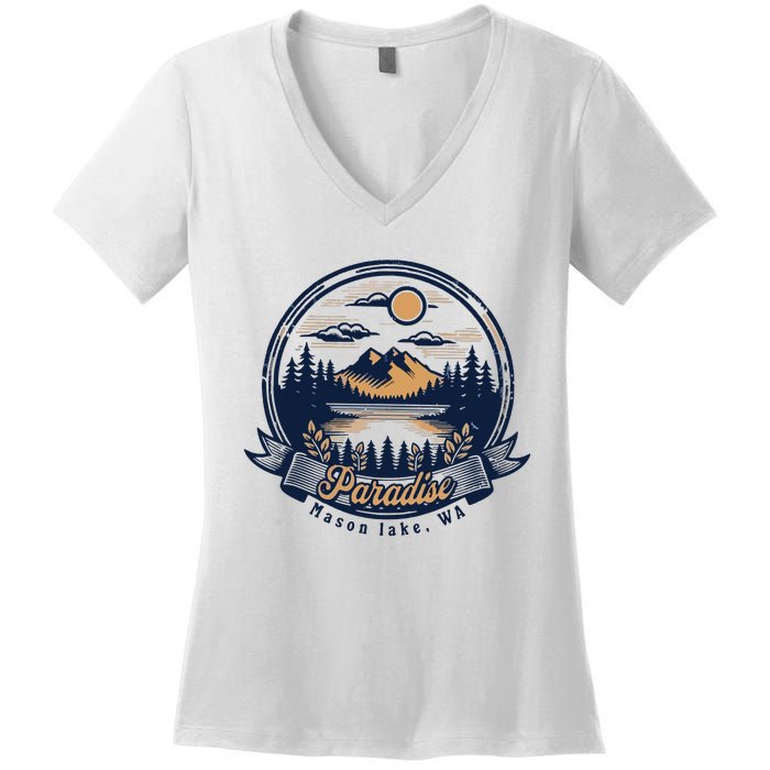 Paradise Associates Mason Lake Women's V-Neck T-Shirt