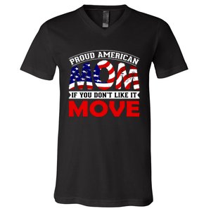 Proud American Mom V-Neck T-Shirt