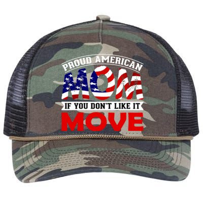 Proud American Mom Retro Rope Trucker Hat Cap