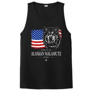 Proud Alaskan Malamute Dad American Flag Patriotic Dog Gift PosiCharge Competitor Tank