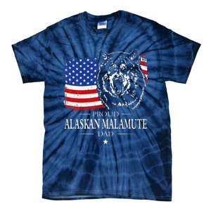 Proud Alaskan Malamute Dad American Flag Patriotic Dog Gift Tie-Dye T-Shirt