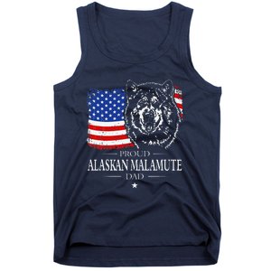 Proud Alaskan Malamute Dad American Flag Patriotic Dog Gift Tank Top