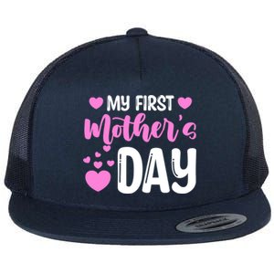 Pregnancy Announcet Mom To Be My First Mothers Day Gift Flat Bill Trucker Hat