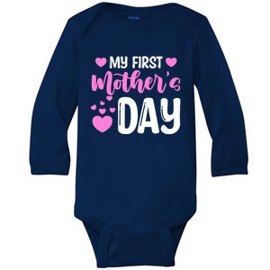 Pregnancy Announcet Mom To Be My First Mothers Day Gift Baby Long Sleeve Bodysuit