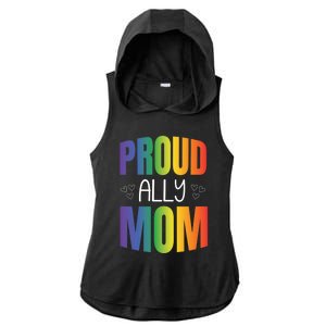 Proud Ally Mom Proud Lgbt Mom Gift Lesbian Pride Lgbtq Ally Meaningful Gift Ladies PosiCharge Tri-Blend Wicking Draft Hoodie Tank