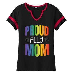 Proud Ally Mom Proud Lgbt Mom Gift Lesbian Pride Lgbtq Ally Meaningful Gift Ladies Halftime Notch Neck Tee