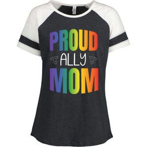 Proud Ally Mom Proud Lgbt Mom Gift Lesbian Pride Lgbtq Ally Meaningful Gift Enza Ladies Jersey Colorblock Tee